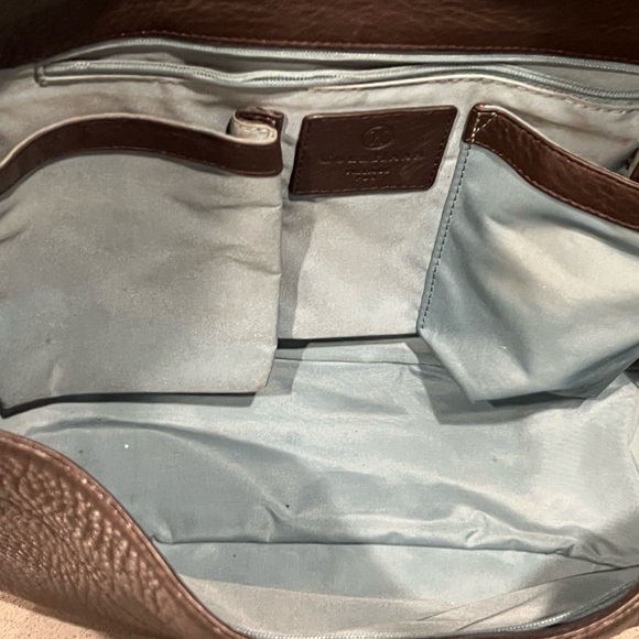 Cole Haan Dark Brown Leather Shoulder Bag With Gold Hardware. - Picture 11 of 13